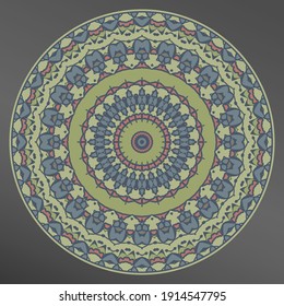 Elegant plate with an interesting geometric pattern. Home decor, porcelain design. Frame.
