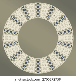 Placa elegante com um padrão geométrico interessante em branco cinza azul. Decoração de casa, design de porcelana. Quadro.