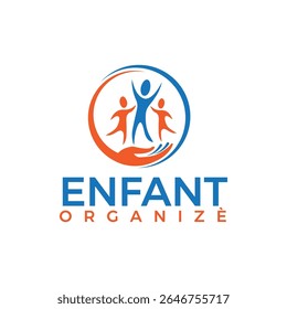Elegante e brincalhão Enfant Organize design logotipo simbolizando ordem, crescimento e cuidado. Perfeito para organizadores de crianças, planejadores familiares ou marcas de estilo de vida focadas em crianças.
