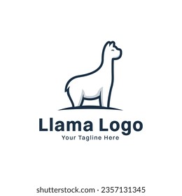 Elegant and Playful Vector Alpaca Llama Logo Design