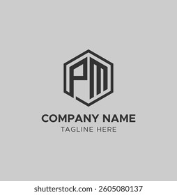 Elegant PM Monogram Logo | Stylish Letter PM Logo for Branding