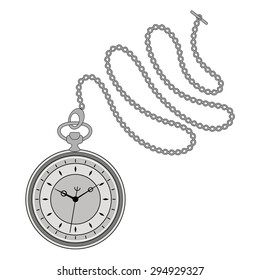 Elegant Pocket Watch With Chain.