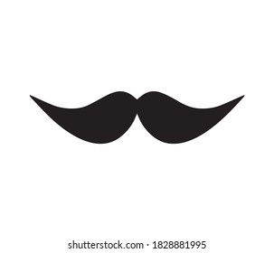 Elegant, pointed mustache black silhouette vector.