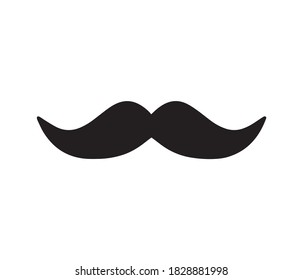 Elegant, pointed mustache black silhouette vector.