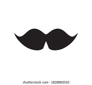 Elegant, pointed mustache black silhouette vector.