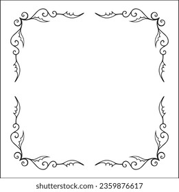 Elegante borde ornamental blanco y negro monocromo para tarjetas de felicitación, banners, invitaciones. Marco vectorial para todos los tamaños y formatos. Ilustración vectorial aislada.