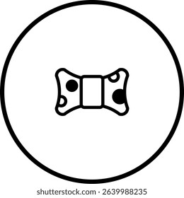 Elegant Polka Dot Bow Tie Icon Design in a Minimalist Circular Frame Style