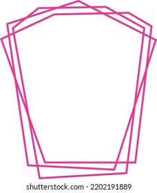 Elegant polygonal border. Decorative geometric shape frame