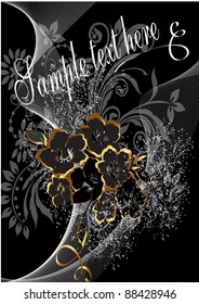 Elegant postcard on a black background