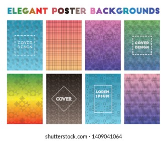 Elegant Poster Backgrounds. Adorable geometric patterns, fantastic vector illustration.