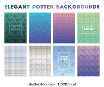 Elegant Poster Backgrounds. Alluring geometric patterns, valuable vector illustration.