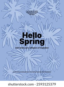 Elegant poster with a central text surrounded by blue flowers, great for quotes, motivational prints, branding, and aesthetic interior decor