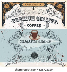 Elegant poster design in retro style on coffee theme