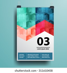 Elegante diseño de plantillas de afiches con un patrón de geometría para su empresa. Diseño de portada. Papelería de negocios.