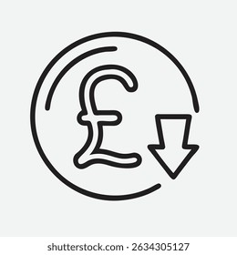 Elegant Pound Currency Icon in Clean Line Art Style