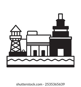 Elegant Power Plant Illustration Design