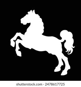 Elegant prance horse vector silhouette illustration isolated. Hippodrome sport event animal. Entertainment gambling. Equestrian wild horse. Coat of arms Lower Saxony. Germany heraldic sign. Patriotic