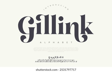 Elegant premium alphabet logo and number. Classic Copper Lettering Minimal Fashion Designs. Typography fonts regular uppercase and lowercase. vector illustration
