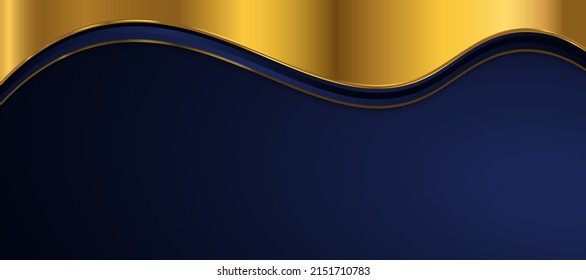 Elegant Premium Blue and Gold Background. Luxury Background for Award, Nomination, Ceremony, Formal Invitation or Certificate Design