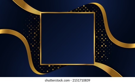 Elegant Premium Blue And Gold Background. Luxury Background For Award, Nomination, Ceremony, Formal Invitation Or Certificate Design