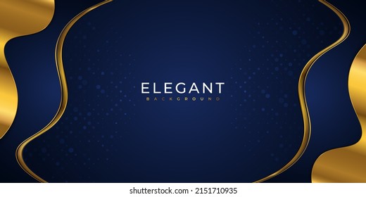 Elegant Premium Blue and Gold Background. Luxury Background for Award, Nomination, Ceremony, Formal Invitation or Certificate Design