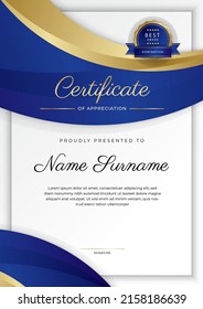 Elegant premium certificate design template with abstract geometrics border decoration. Suit for business, education, online course, award, employee certificate and much more