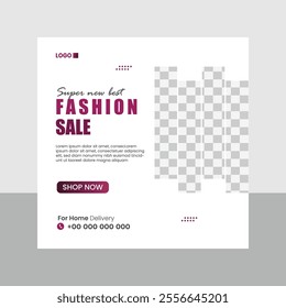 Elegant premium Fashion sale social media post design template