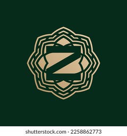 elegant and premium initial letter Z symmetrical technology floral logo