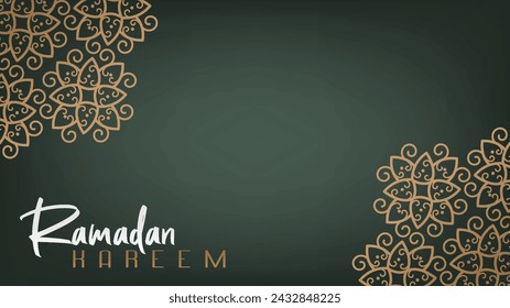 elegant premium minimalist green wallpaper background design celebrating Ramadan, the month of fasting full of blessings