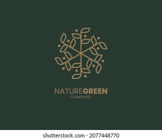 Elegante logotipo de vectores de naturaleza premium