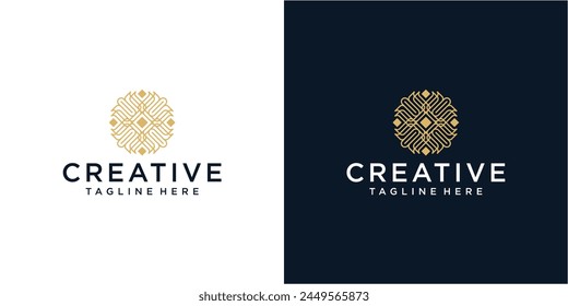 Elegant premium ornament vector logotype symbol.