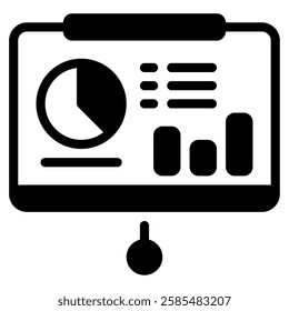 An elegant presentation board featuring graphs, perfect for showcasing data in meetings or classrooms.