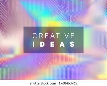 Elegant presentation holographic gradient vector template. Fluid shimmer overlay elements. Fluorescent gradient holographic background for presentation.