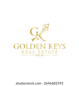 Elegant and prestigious Golden Keys Real Estate logo design symbolizing luxury, trust, and success. Perfect for high-end realtors, property agencies, and premium housing brands.
