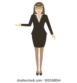  Elegant pretty business woman in formal clothes. Base wardrobe, feminine corporate dress code.