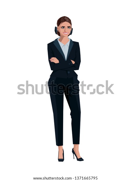 Elegant Pretty Business Woman Formal Clothes Stock Vector Royalty