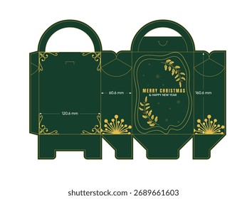 Elegante caja de regalo de embalaje imprimible dieline Plantilla para invitación de tarjeta de felicitación