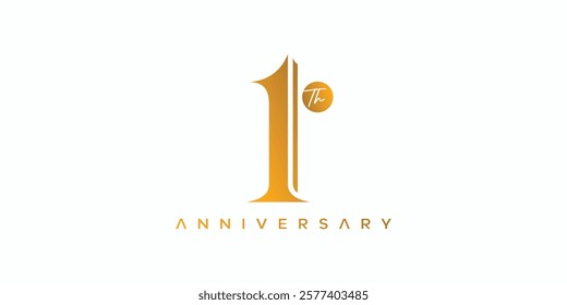 Elegant and professional 1st anniversary logo design with gold accents