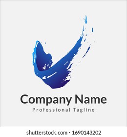 Elegant and Professional Brush checkmark logo Vector Illustration