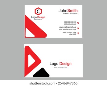 Elegant and Professional Business Card Design Featuring a Bold Red and Black Color Scheme for a Sleek, Contemporary Look