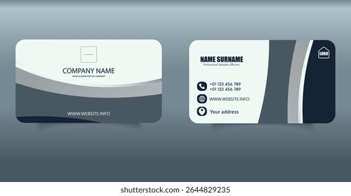Elegant Professional Business Card Template in Grey and Black
