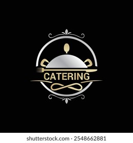 Diseño de logotipo de servicio de catering elegante y profesional