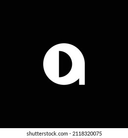 Elegant and professional design DA AD monogram initials logo concept, black and white color. 