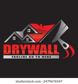 Elegant and professional Drywall logo design template.