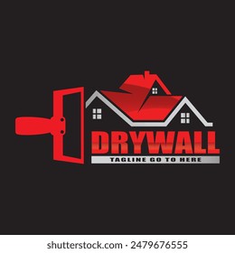 Elegant and professional Drywall logo design template.