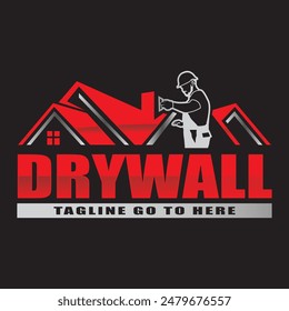 Elegant and professional Drywall logo design template.