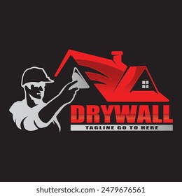 Elegant and professional Drywall logo design template.