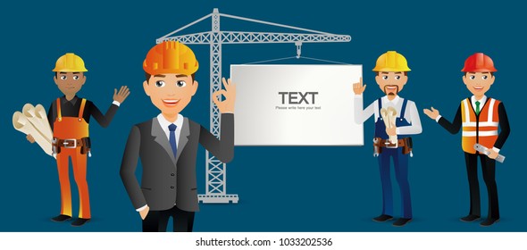 Elegant Professional Engineer and Worker Illustration