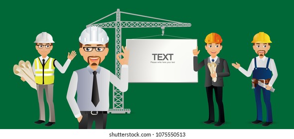 Elegant Professional Engineer and Worker Illustration