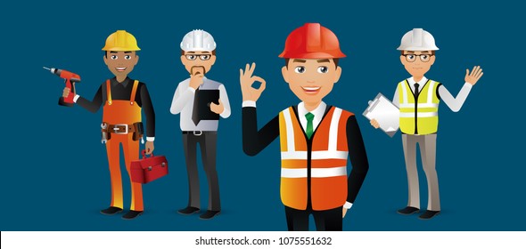 Elegant Professional Engineer and Worker Illustration